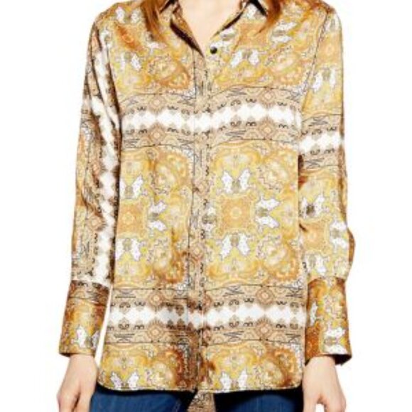 Topshop Paisley Square Shirt - Picture 1 of 4